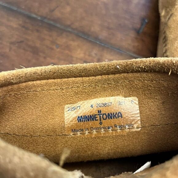 Minnetonka Ladies Fringed Low Ankle Moccasins Size 6 - Picture 6 of 9